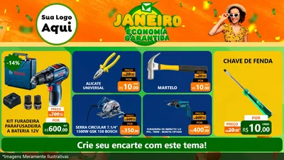 Modelo de TV para TV Horizontal com o tema Janeiro - Economia Garantida para Maquinas e Ferramentas