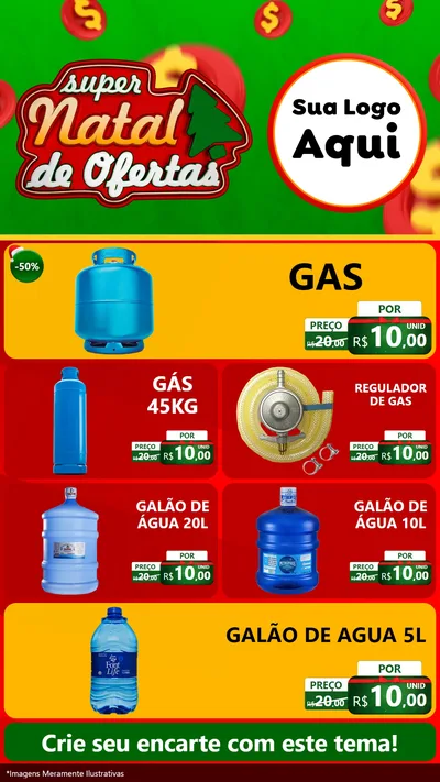 Modelo de TV para TV Vertical com o tema Super Natal de Ofertas para Água e gás