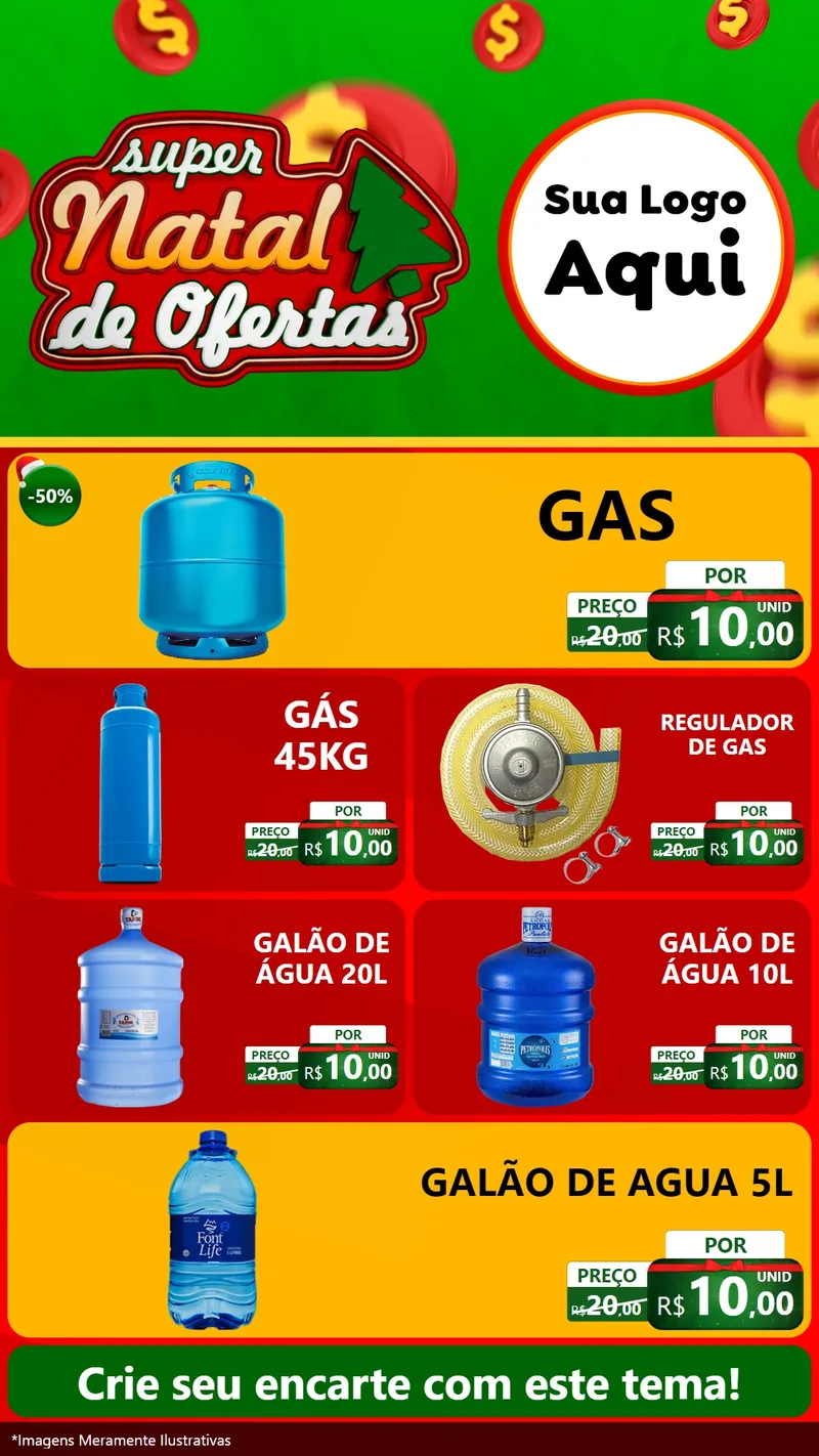 Modelo de TV para TV Vertical com o tema Super Natal de Ofertas para Água e gás
