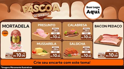 Modelo de TV para TV Horizontal com o tema Páscoa de Ofertas para Frios e Laticínios