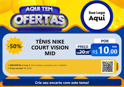 Modelo de Cartaz para Cartaz A4 Horizontal com o tema Aqui Tem Ofertas para Calçados
