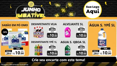 Modelo de TV para TV Horizontal com o tema Junho Imbatível para Produtos de Limpeza