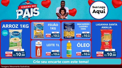 Modelo de TV para TV Horizontal com o tema Semana Dos Pais para Supermercado