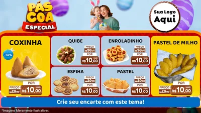 Modelo de TV para TV Horizontal com o tema Páscoa Especial para Salgadaria