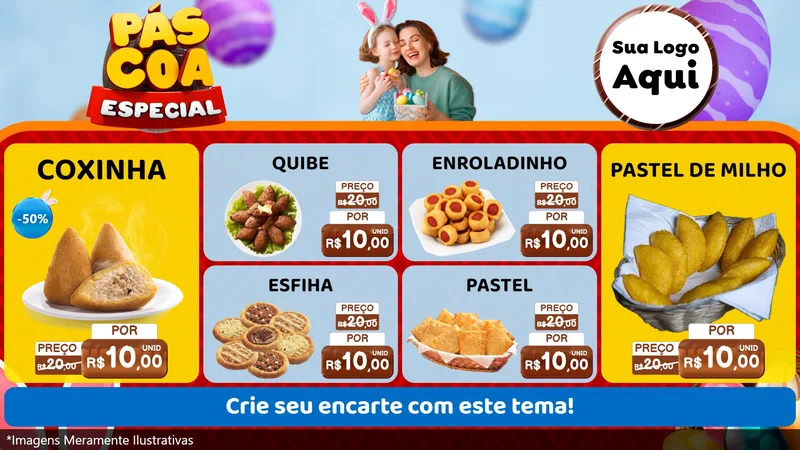 Modelo de TV para TV Horizontal com o tema Páscoa Especial para Salgadaria