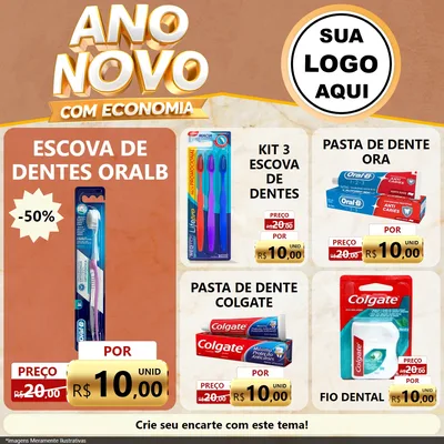Modelo de Rede Social para Feed Facebook com o tema Ano Novo Com Economia para Higiene Pessoal