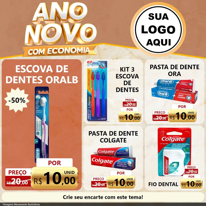Modelo de Rede Social para Feed Facebook com o tema Ano Novo Com Economia para Higiene Pessoal