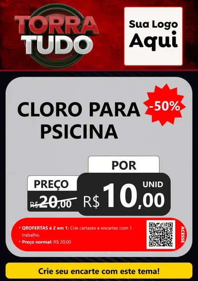 Modelo de Cartaz para Cartaz A4 Vertical com o tema Torra Tudo para Produtos para Piscina
