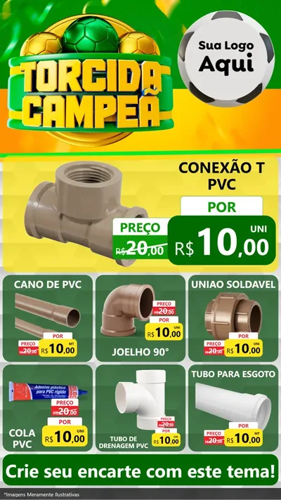Modelo de Rede Social para Stories com o tema Torcida Campeã - Copa para Tubos e conexões