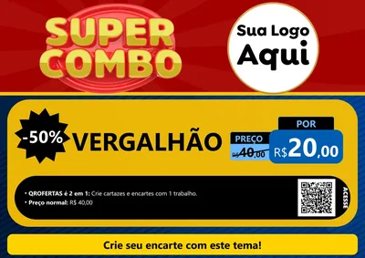 Modelo de Cartaz para Cartaz A4 Horizontal com o tema Super Combo para Ferragens