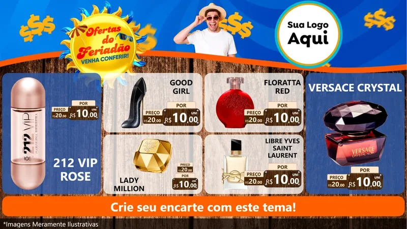 Modelo de TV para TV Horizontal com o tema Ofertas do Feriadão para Perfumes