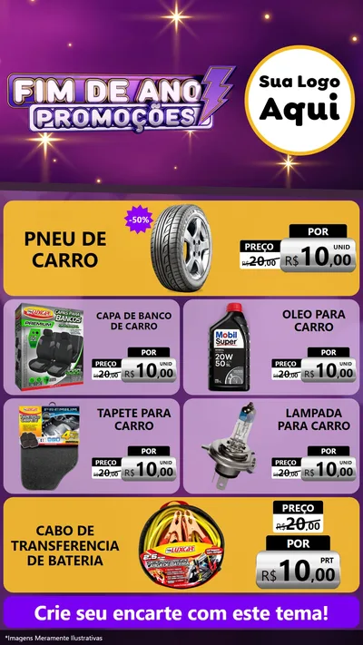 Modelo de TV para TV Vertical com o tema Fim de Ano Promoções para Auto peças