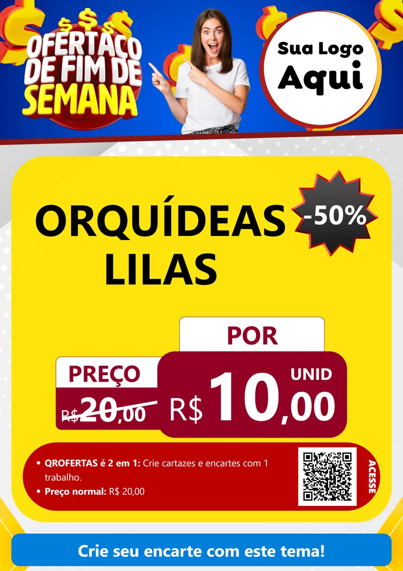 Modelo de Cartaz para Cartaz A4 Vertical com o tema Ofertaço de Fim de Semana para Floricultura e jardim