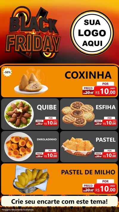 Modelo de TV para TV Vertical com o tema Black Friday para Salgadaria