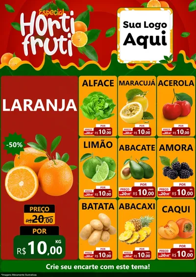 Modelo de Encarte para Encarte A4 Vertical com o tema Especial Hortifruti para Hortifrúti