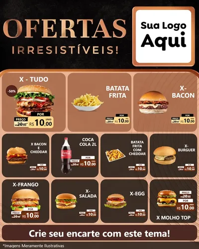Modelo de Rede Social para Feed Instagram com o tema Ofertas Irresistíveis! para Hamburgueria