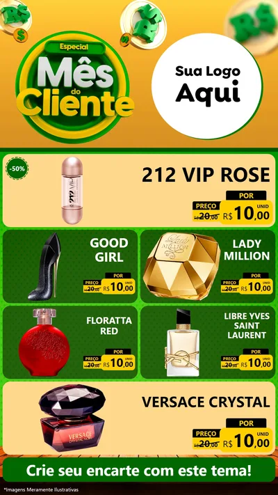 Modelo de TV para TV Vertical com o tema Especial Mês do Cliente para Perfumes