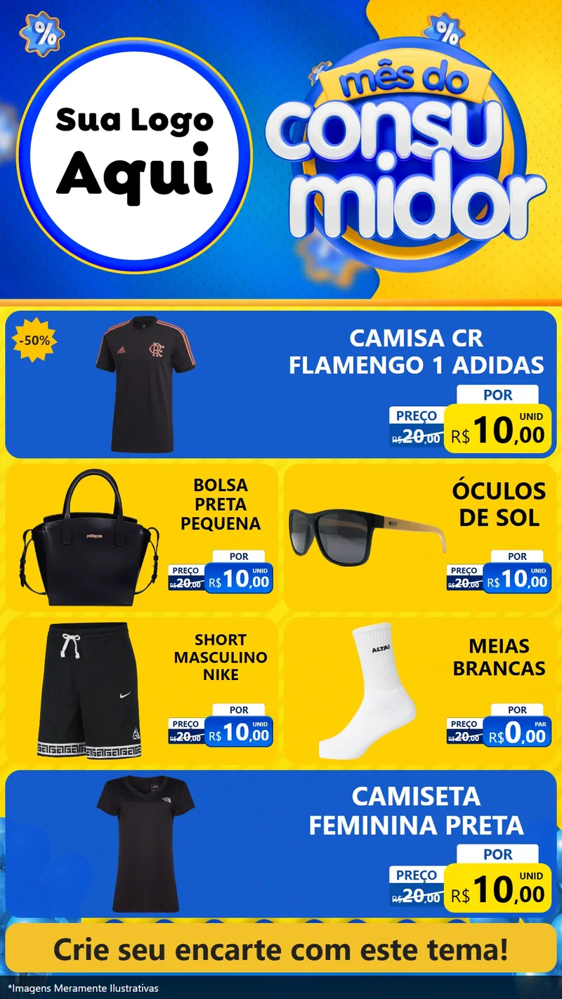 Modelo de TV para TV Vertical com o tema Mês do Consumidor para Roupas e acessórios