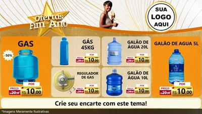 Modelo de TV para TV Horizontal com o tema Ofertas Fim de Ano para Água e gás