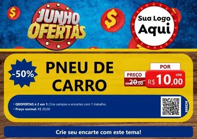 Modelo de Cartaz para Cartaz A4 Horizontal com o tema Junho de Ofertas para Auto peças