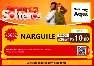 Modelo de Cartaz para Cartaz A4 Horizontal com o tema Semana dos Solteiros para Tabacaria