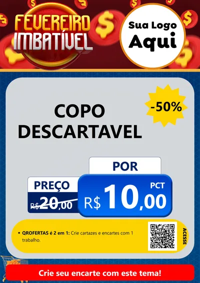 Modelo de Cartaz para Cartaz A4 Vertical com o tema Fevereiro Imbatível para Embalagens
