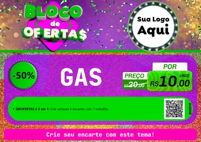 Modelo de Cartaz para Cartaz A4 Horizontal com o tema Bloco de Ofertas para Água e gás