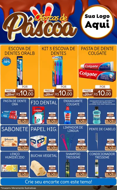 Modelo de Encarte para Encarte Grande com o tema Ofertas de Páscoa para Higiene Pessoal