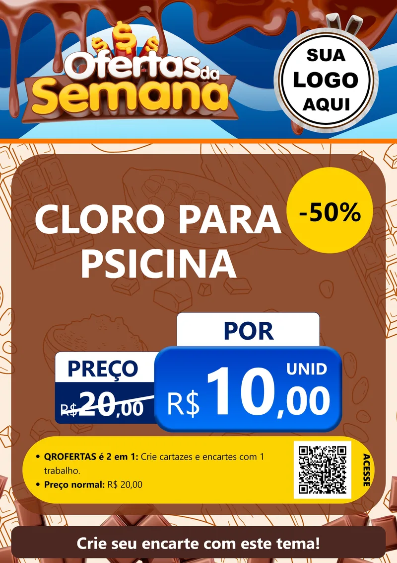 Modelo de Cartaz para Cartaz A4 Vertical com o tema Ofertas da Semana - Páscoa para Produtos para Piscina