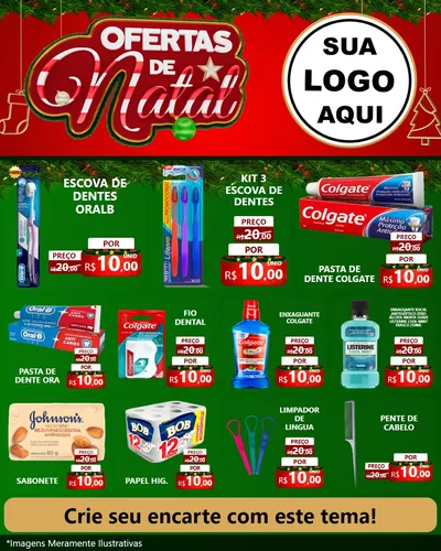 Modelo de Rede Social para Feed Instagram com o tema Ofertas de Natal para Higiene Pessoal