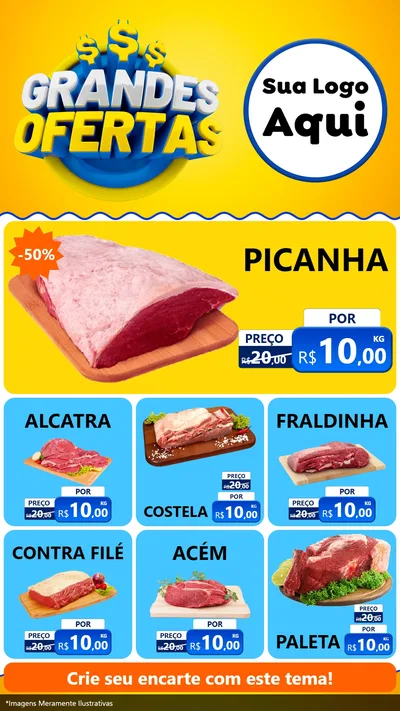 Modelo de Rede Social para Stories com o tema Grandes Ofertas para Açougue