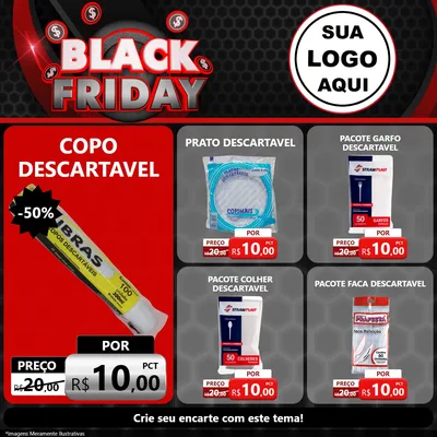 Modelo de Rede Social para Feed Facebook com o tema Black Friday para Embalagens