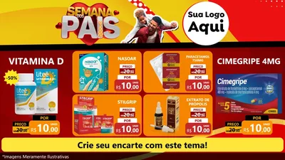 Modelo de TV para TV Horizontal com o tema Semana Dos Pais para Farmácia