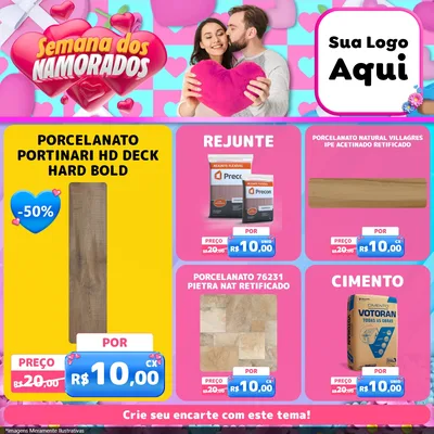 Modelo de Rede Social para Feed Facebook com o tema Semana dos Namorados para Pisos e revestimentos