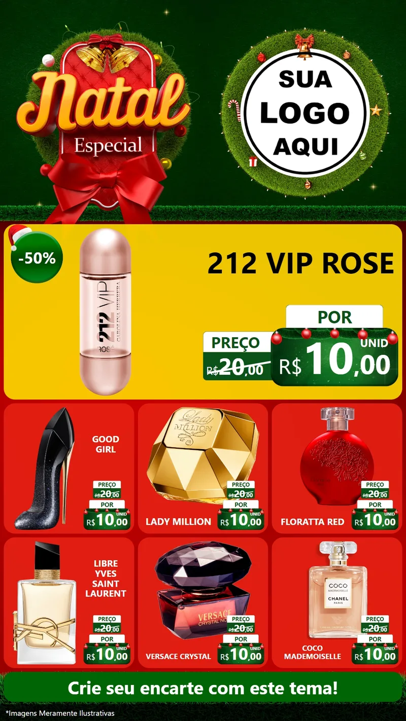 Modelo de Rede Social para Stories com o tema Natal Especial para Perfumes
