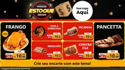 Modelo de TV para TV Horizontal com o tema Operação Estoque Zerado para Assados