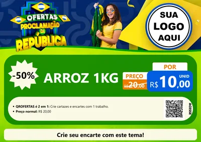 Modelo de Cartaz para Cartaz A4 Horizontal com o tema Ofertas Proclamação da República para Supermercado