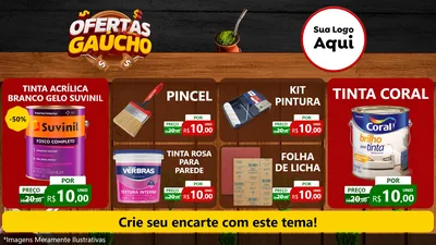Modelo de TV para TV Horizontal com o tema Ofertas Dia do Gaúcho para Tintas e Ferramentas