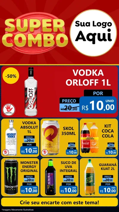Modelo de Rede Social para Stories com o tema Super Combo para Distribuidora de bebidas