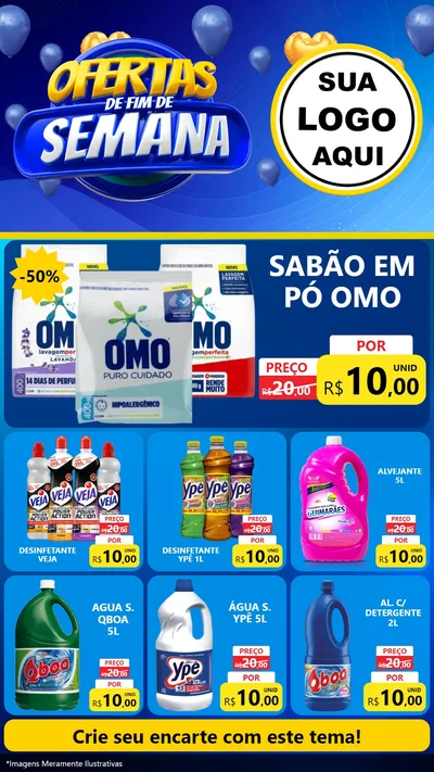 Modelo de Rede Social para Stories com o tema Ofertas de Fim de Semana para Produtos de Limpeza