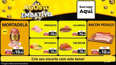 Modelo de TV para TV Horizontal com o tema Agosto Imbatível para Frios e Laticínios