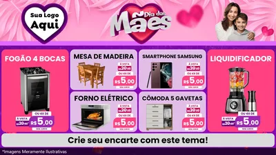 Modelo de TV para TV Horizontal com o tema Dia das Mães para Móveis e Eletro