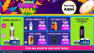 Modelo de TV para TV Horizontal com o tema Sorteio de Carnaval para Distribuidora de bebidas
