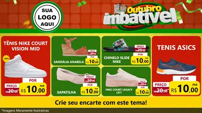 Modelo de TV para TV Horizontal com o tema Outubro Imbatível para Calçados
