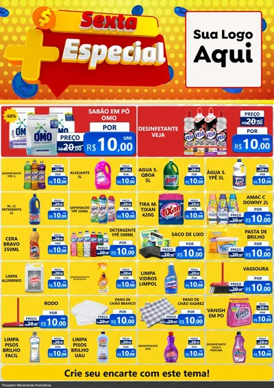 Modelo de Encarte para Encarte A4 Vertical com o tema Sexta Mais Especial para Produtos de Limpeza