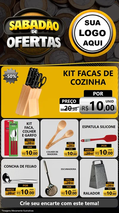 Modelo de Rede Social para Stories com o tema Sabadão de Ofertas para Utilidades Domésticas