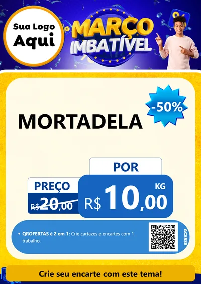 Modelo de Cartaz para Cartaz A4 Vertical com o tema Março Imbatível para Frios e Laticínios