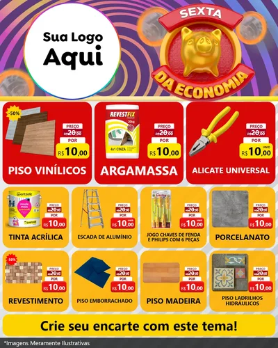 Modelo de Rede Social para Feed Instagram com o tema Sexta da Economia para Material para Construção