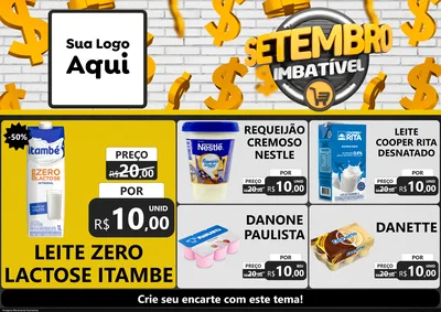 Modelo de Encarte para Encarte A4 Horizontal com o tema Setembro Imbatível para Frios e Laticínios