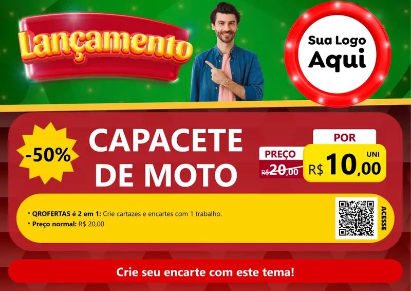Modelo de Cartaz para Cartaz A4 Horizontal com o tema Lançamento para Moto peças
